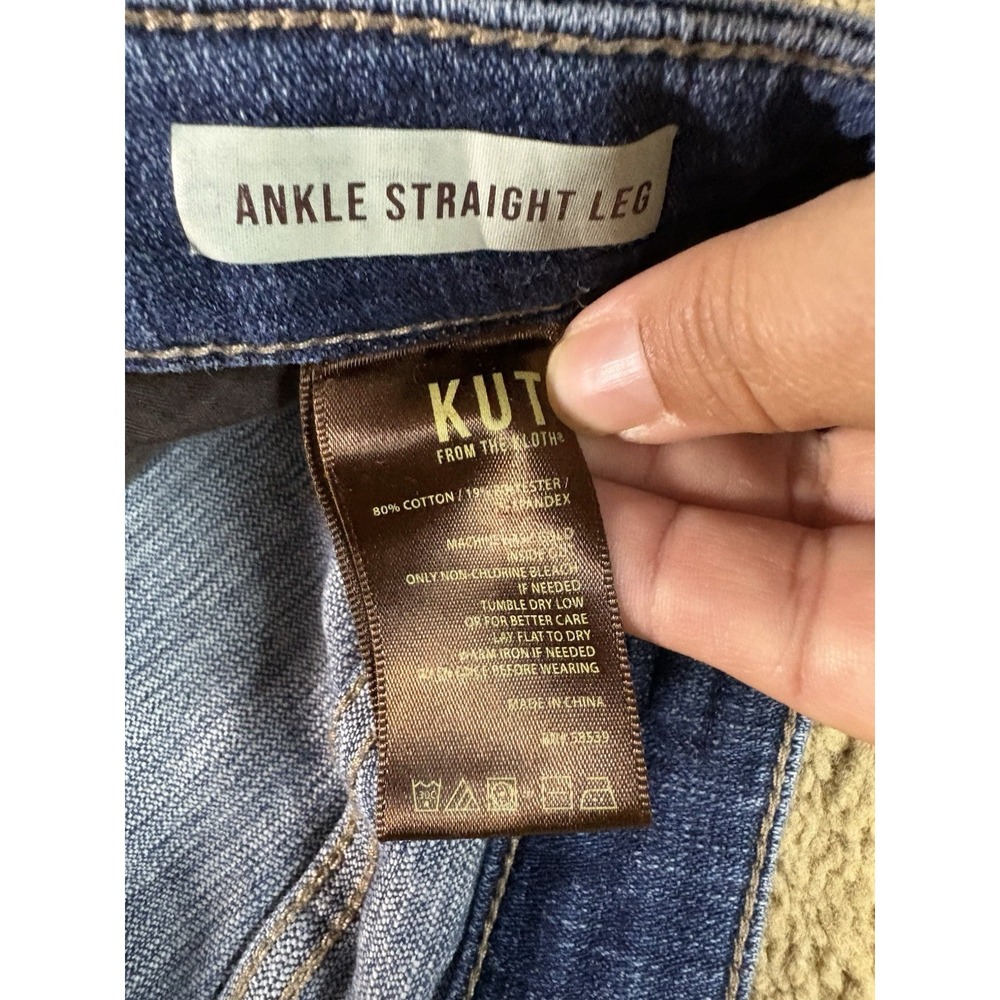 Kut from the Kloth Ankle Straight Leg Cuffed Jeans Women 20W Blue Denim - Picture 4 of 8